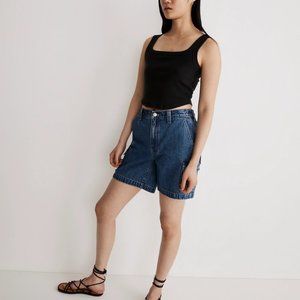 Madewell Tailored Crop Tank in True Black - Size Small